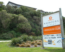 Kaikoura Winery is at the top of a limestone cliff just off State Highway 1.